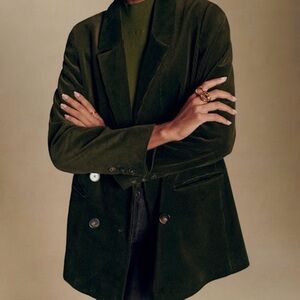 Sezane Chelsea Blazer Jacket in Dark Olive 🫒